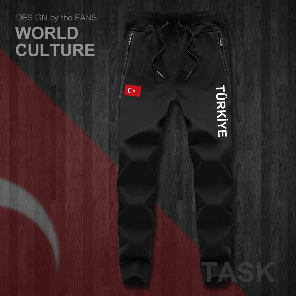 Tyrkiet TUR tyrkisk Turk TR herre pants joggere buksedragt sweatpants styr sved trænings-og fleece taktiske afslappet nation land, NY