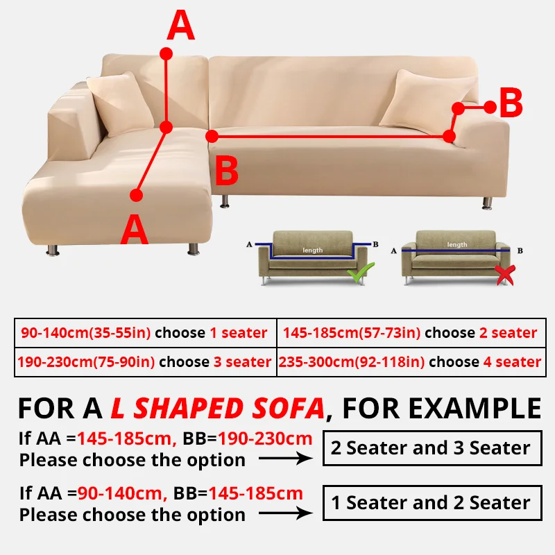 2 Stk Covers til Hjørne Sofa Elastisk Dække Sofa til stuen Chaiselong Sofa Slipcover L-Formet Sofa Dækning af Stretch