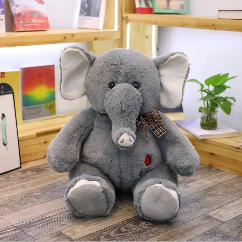 Kæmpe Elefant Grå Fyldte Lang Elefant Dyr til Jul for Bløde Dukke Toy Kid Gave