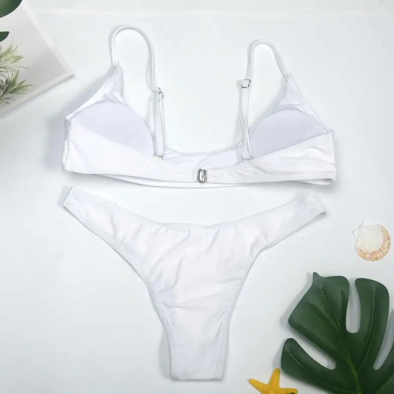 Sexet Kvinder Solid Farve Bh-sæt Bandage Bikini Sæt Badetøj Badetøj To-delt Sæt-Stranden Svømning Bære