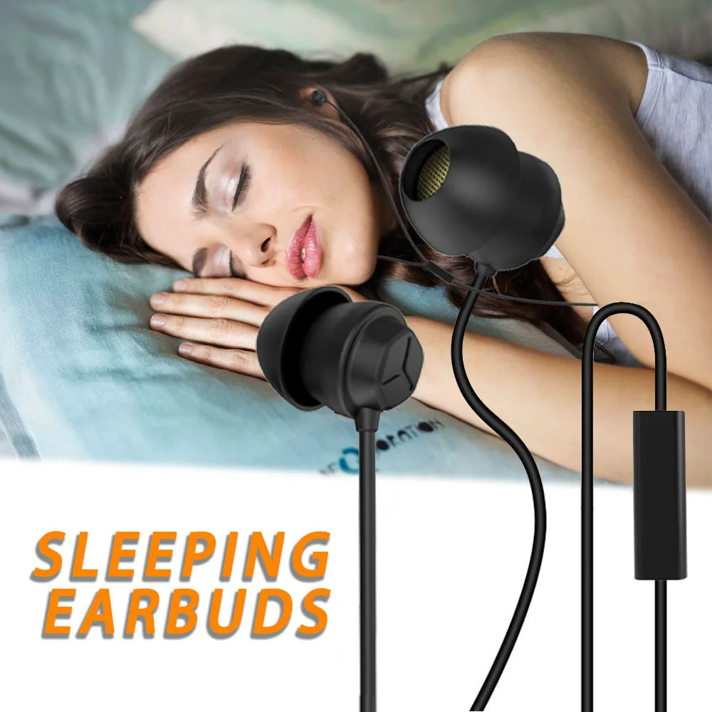 X110 Sove Øretelefoner Bløde Silikone ørepropper Anti-støj Øretelefoner 3,5 mm Headset til iPhone og Android-smartphones MP3