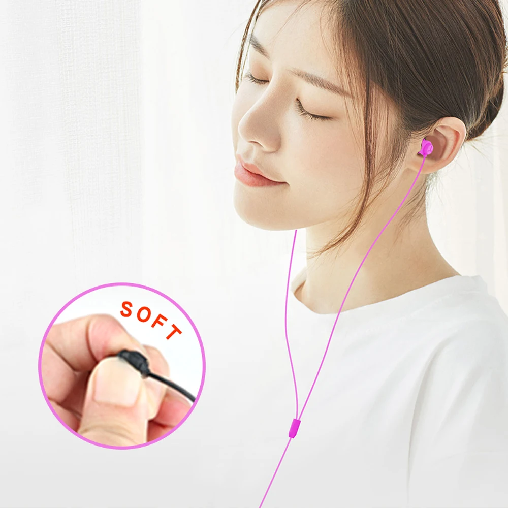 X110 Sove Øretelefoner Bløde Silikone ørepropper Anti-støj Øretelefoner 3,5 mm Headset til iPhone og Android-smartphones MP3