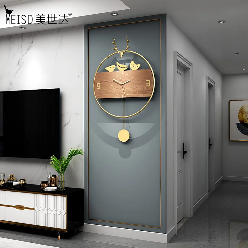 MEISD Smedejern vægur Moderne Design Wall Se Pendulet Home Decor Horloge Mute Metal Henvisninger Home Decor Gratis Fragt