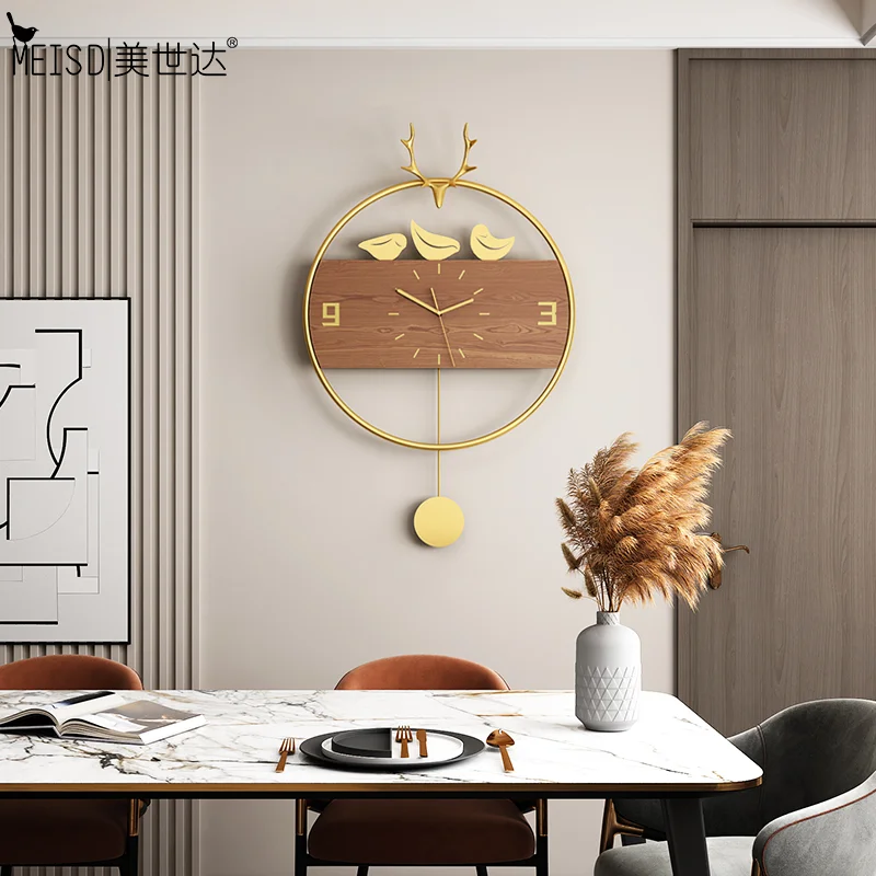 MEISD Smedejern vægur Moderne Design Wall Se Pendulet Home Decor Horloge Mute Metal Henvisninger Home Decor Gratis Fragt