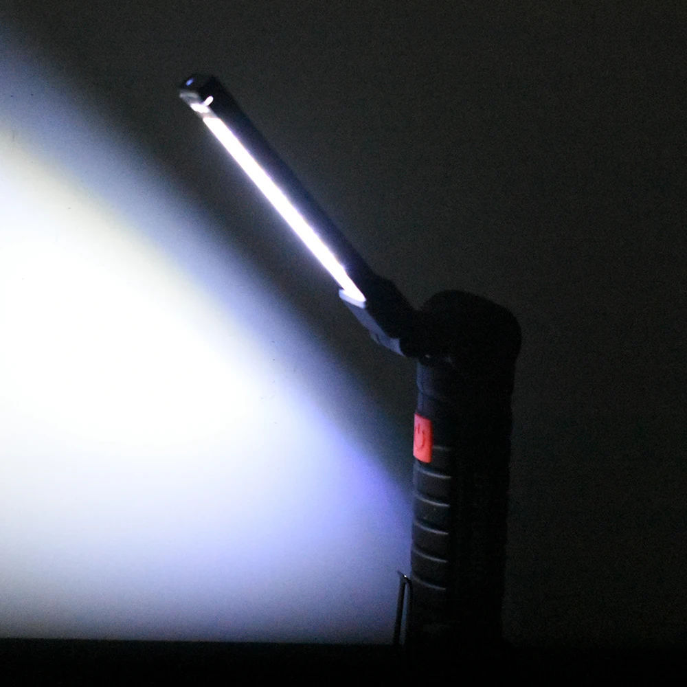 LED-arbejdslampe udendørs camping lampe USB-opladning, tre-niveau dæmpning med blinkende folde multi-funktion udrykningsblink