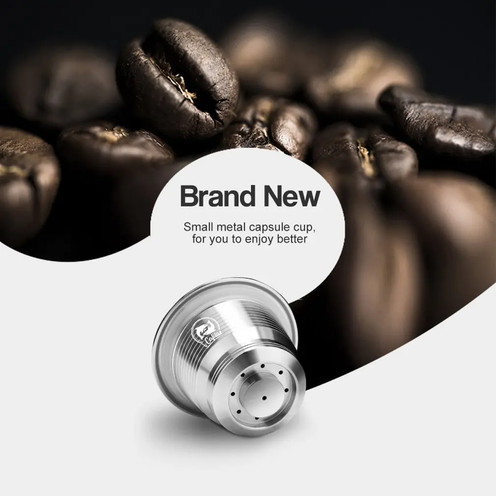 Genopfyldning Square-hul Og Kapsel Pod Filter Dripper Manipulere Rustfrit stål Kompatibel med Nespresso-Kaffemaskine