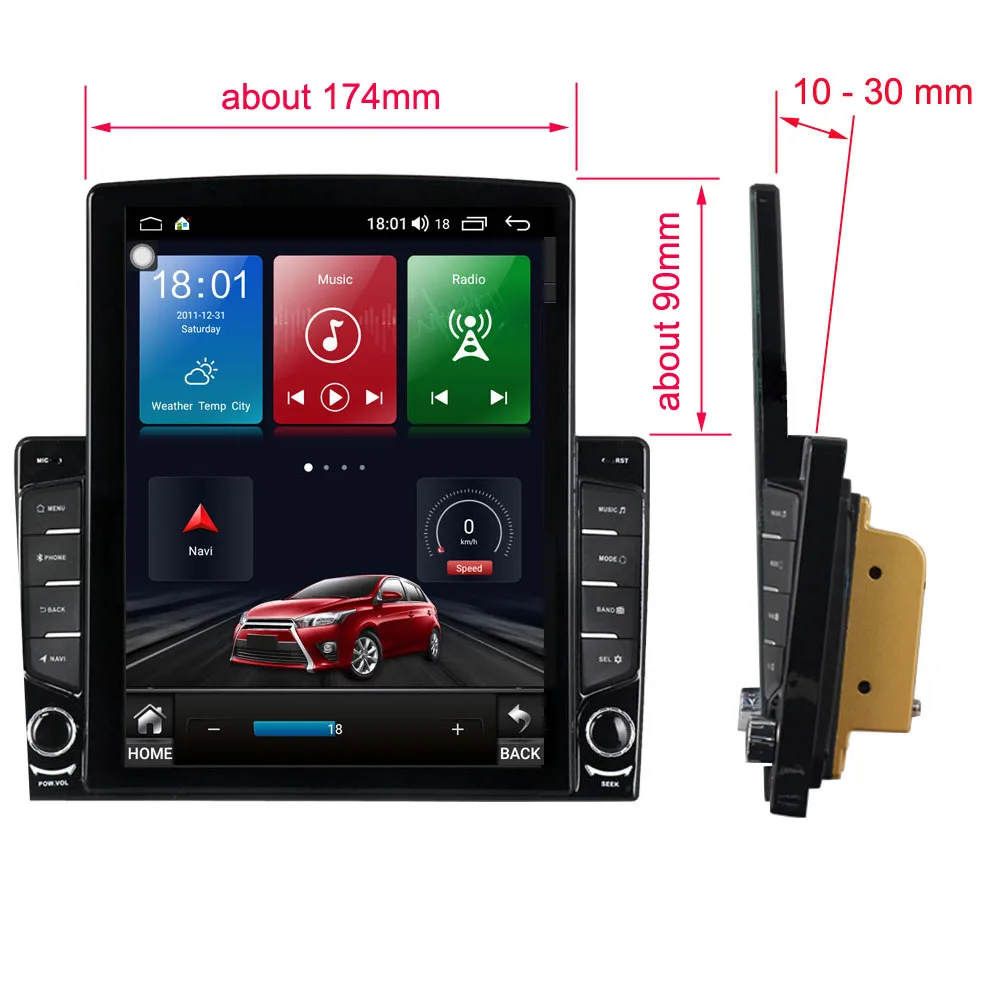 Car Multimedia-For Hyundai i10 - 2017 Audio Radio 64G Android 10 Touch Skærm Navi-hovedenheden Tesla-Afspiller, GPS-IPS DSP