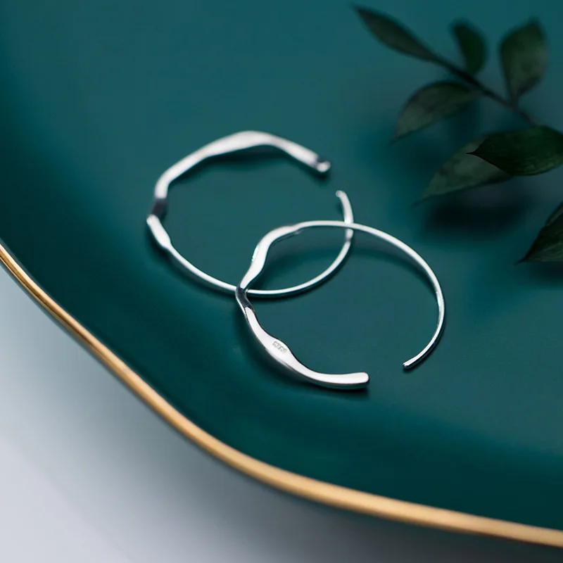 INZATT Ægte 925 Sterling Sølv Geometri Runde Hoop Øreringe, For Mode Kvinde Part Minimalistisk Fine Smykker Tilbehør Gave