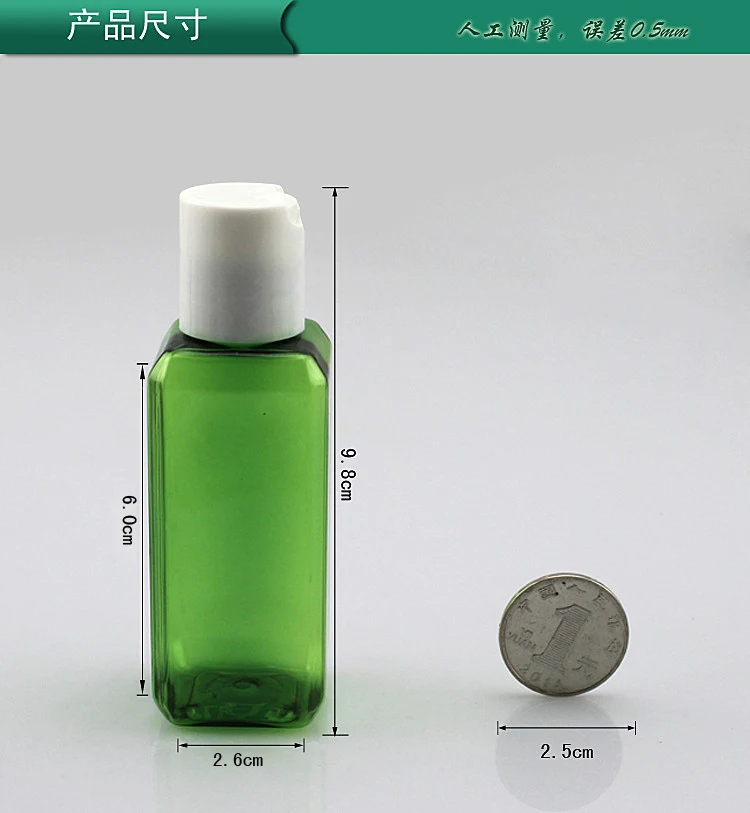 150 X 1.7 OZ PET-Plast-Pladsen Tom Genpåfyldelig Flaske BPA Fri Hånd Med Tryk på Glat Hvid/Klar Disc Flip Cap Top Låg