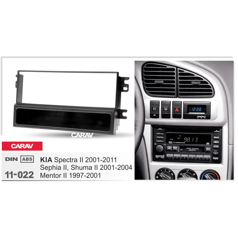 1Din Fascia KIA Spectra Sephia Shuma Mentor-Radio, DVD, Stereo Panel Dash Installere Trim CARAV 11-022