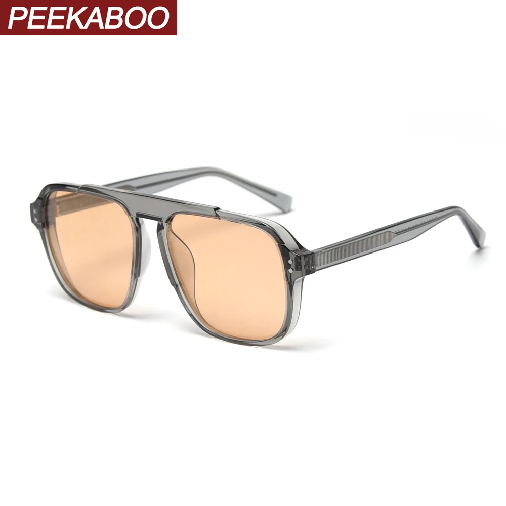 Peekaboo klart mænd square solbriller fotokromisk 2020 sommeren tr90 gennemsigtige solbriller polariseret kvinde uv400 koreansk stil