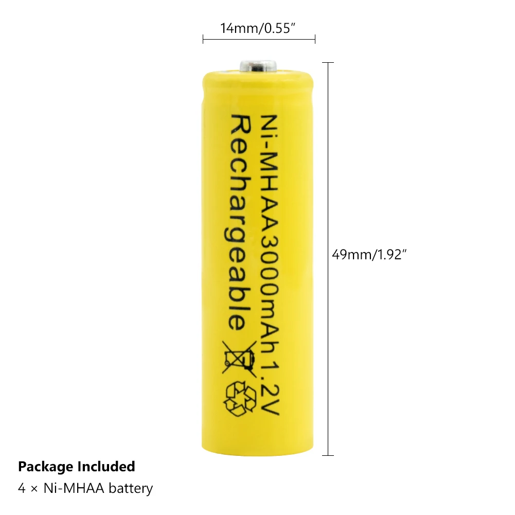 Ni-MH AA-Batteri 3000mAh 1,2 V Genopladeligt Lithium Celle For Fakkel Toy Bil Razor li-ion-Lipo LED lommelygter Genopladelige Ni-MH