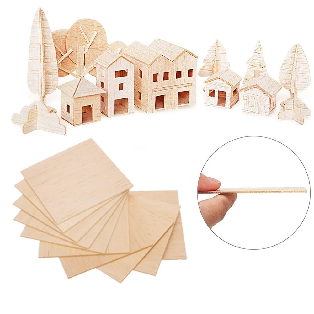 10stk balsatræ Ark Håndværk Træ-Chips Plade Model for DIY Hus, Skib, Fly, Legetøj Både Dekorativ Udskæring Krydsfiner Plader