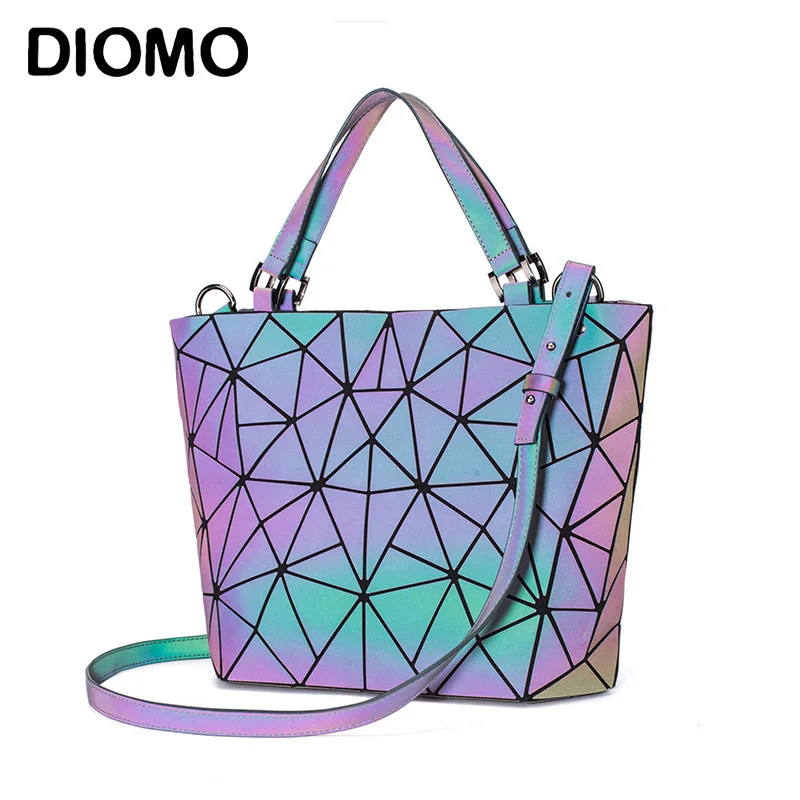 DIOMO sac a main femme luksus Lysende geometriske taske 2020 damer hånd taske og messenger taske kvinder mode spand pose kvindelige