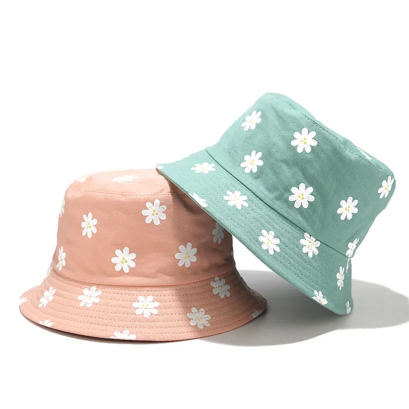 2020 Sommeren Panama Blomster Print Bucket Hat Vendbar Sort Hvid Fiskeri Cap Stranden UV-Beskyttelse solhat Kvinder Fiskeren Hat