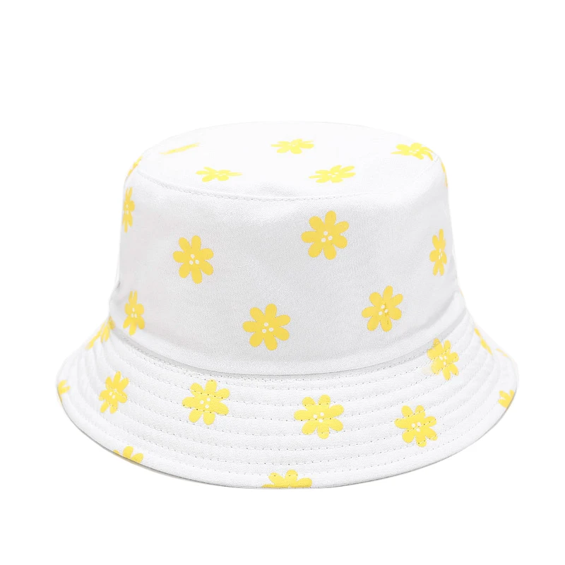 2020 Sommeren Panama Blomster Print Bucket Hat Vendbar Sort Hvid Fiskeri Cap Stranden UV-Beskyttelse solhat Kvinder Fiskeren Hat