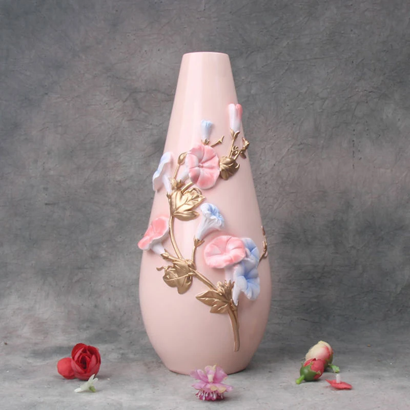 Kreative Knæk Flower Vase Hjem Tilbehør Til Udsmykning Vintage Harpiks Vase Farverige Maleri, Skulptur Fihirines Bruser Indretning Gaver