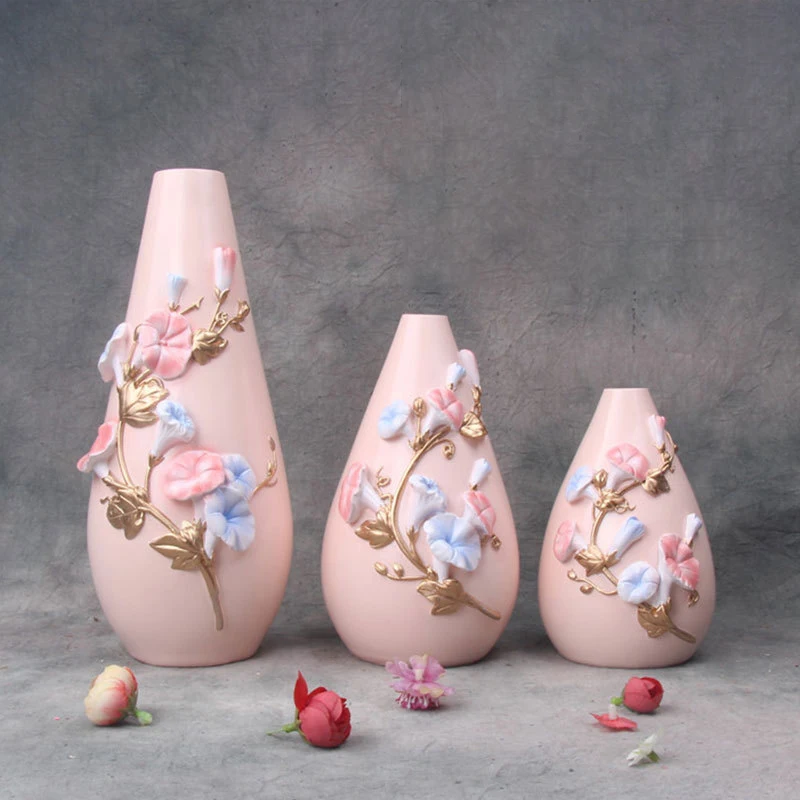 Kreative Knæk Flower Vase Hjem Tilbehør Til Udsmykning Vintage Harpiks Vase Farverige Maleri, Skulptur Fihirines Bruser Indretning Gaver