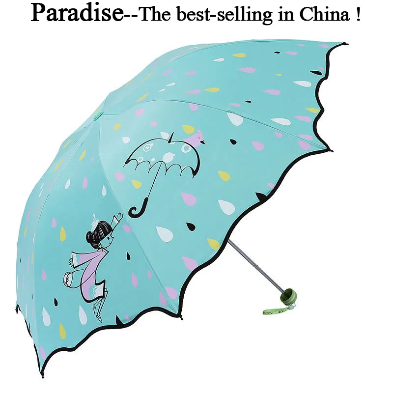 Børn Paraply Børn Tegnefilm Folde Søde Lys Kinesiske Bærbare Klare Pige Parasol Solen Regn, UV-Beskyttelse Parasoller Til Salg