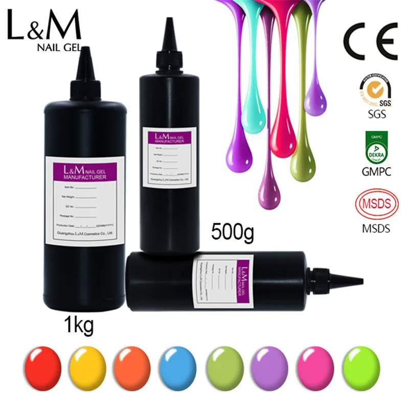 Løs vægt 350 g 500 g 1 kg ibdgel Soak off UV-LED nail gel polish engros farverige