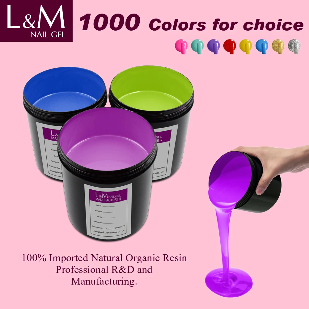 Løs vægt 350 g 500 g 1 kg ibdgel Soak off UV-LED nail gel polish engros farverige