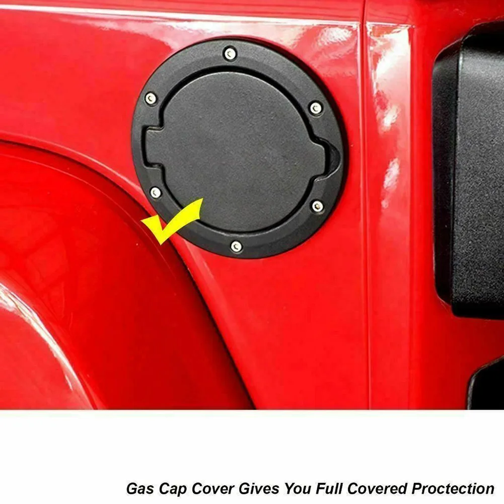 Bil Tilbehør brændstoftank Cap Aluminium Brændstof Filler Døren Kompatibel med Jeep Wrangler JK 2007-2018