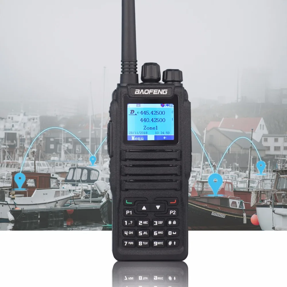 Walkie Talkie baofeng dmr-radio dual band digital walkie talkie DM-1701 dual-slot Tier II ( dm-5r plus opgraderet version)