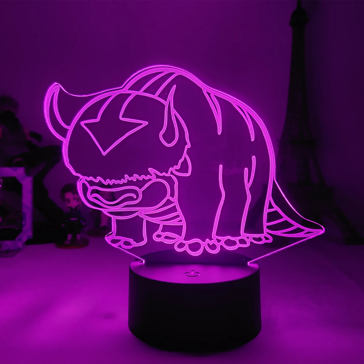 Akryl 3D-Lampe Avatar Den Sidste Airbender Nightlight for Børn Barn, Rum Udsmykning The Legend of Aang Appa Figur Tabel Nat Lys