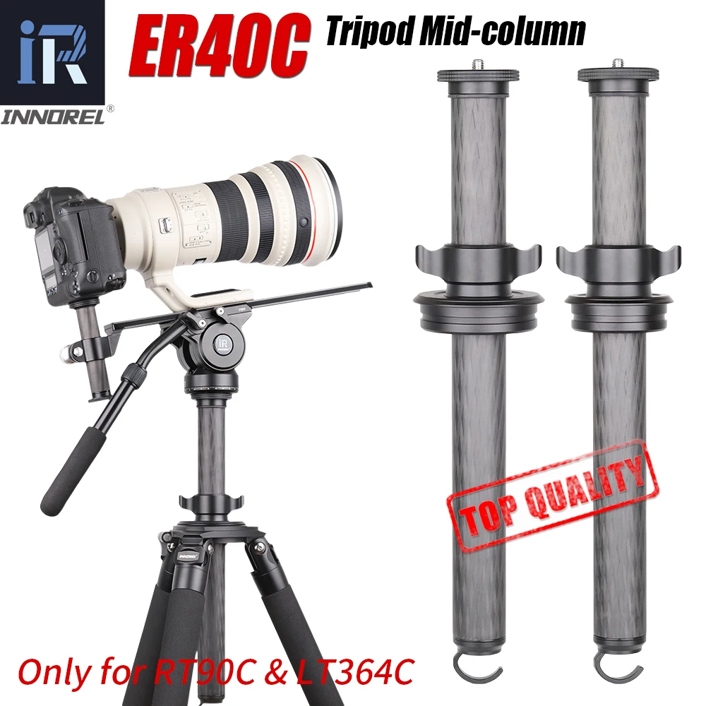 ER40C 40mm Rør 10 Lag kulfiber Løfte Kolonne Stativ Forlængelse Stang Til DSLR-Kamera, Heavy Duty Stativ af RT90C/LT364C