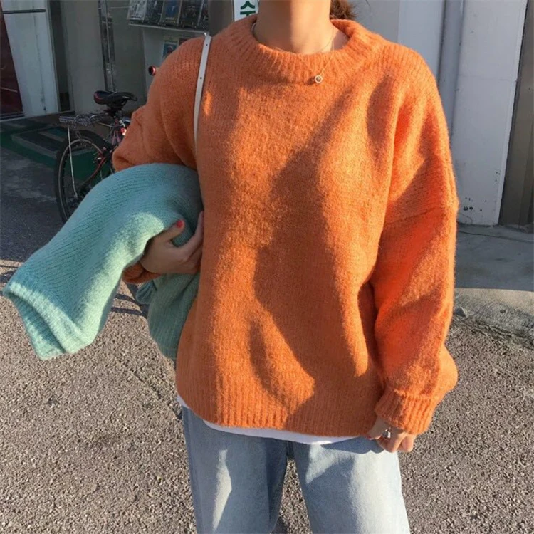 Colorfaith Nye 2019 Efterår og Vinter Kvinders Sweater Casual Minimalistisk Toppe Fashionable koreansk Stil Strikke Damer Kvindelige SW2872