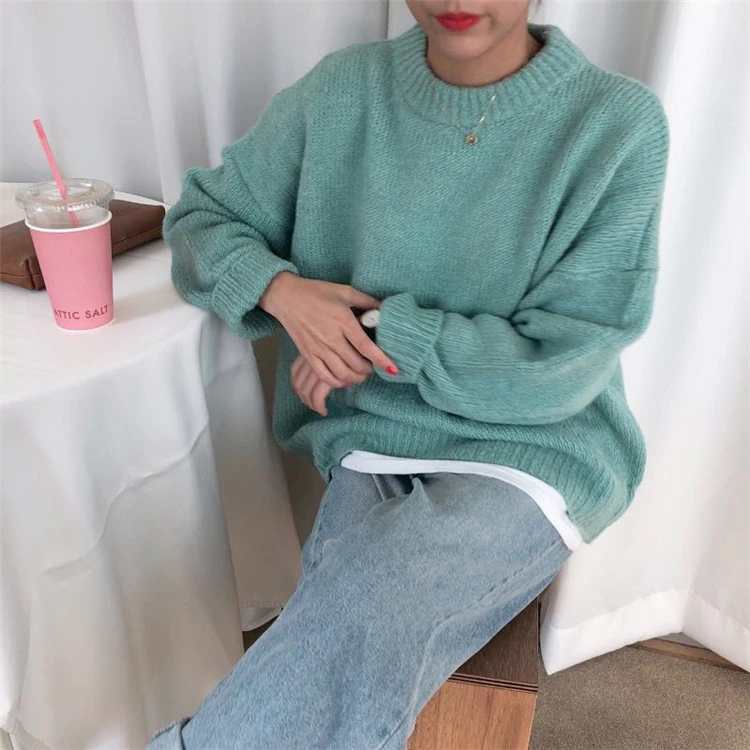 Colorfaith Nye 2019 Efterår og Vinter Kvinders Sweater Casual Minimalistisk Toppe Fashionable koreansk Stil Strikke Damer Kvindelige SW2872
