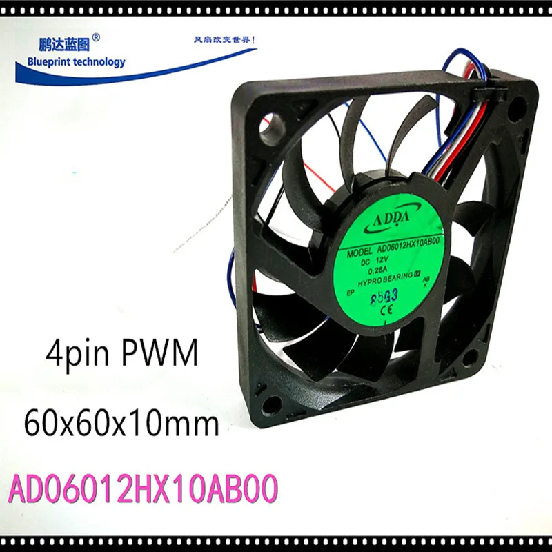 6010 60MM 60X60X10MM ADDA AD06012HX10AB00 Ultra-tynde stilhed Grafikkort ventilator ventilator med 4pin PWM