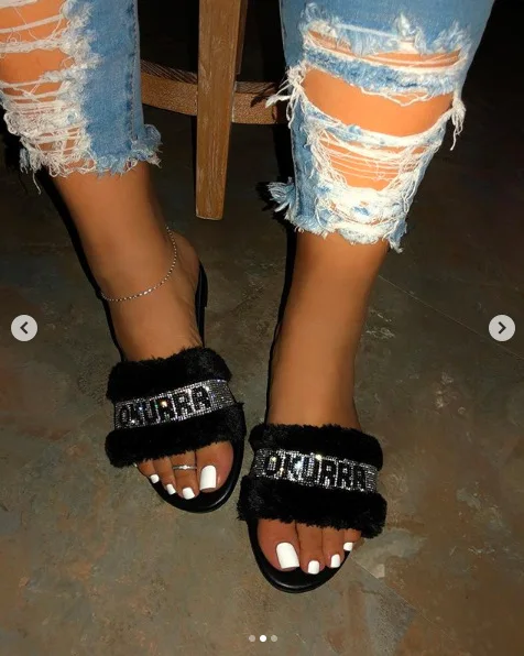 Sommeren Kvinders Tøfler Shoes De Mujer Mode Crystal Beach Slipper Flade Sko Kvinder Dias Plus Size Klip-Klappere Åben Tå