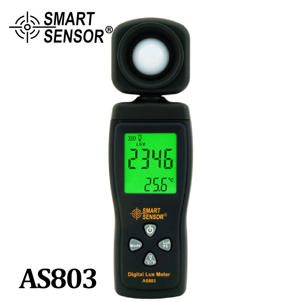 Smart Sensor AS803 Digital fotografering Mini-spektrometer actinomete Lux Meter light meter Luminans tester 1-200 .000 Lux værktøjer