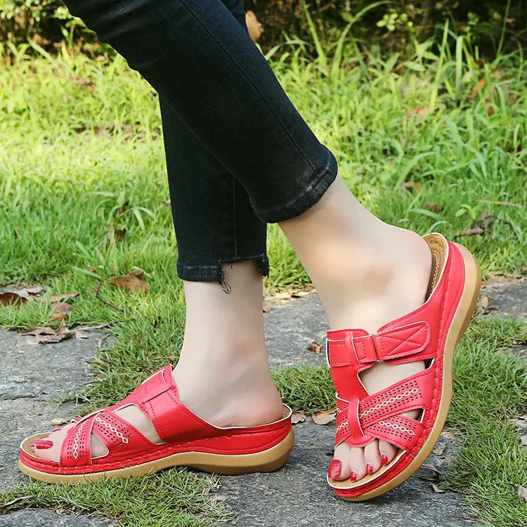 Kvinder Sommeren Åben Tå Comfy Sandaler Super Blødt Premium Ortopædisk Lave Hæle Gå Sandaler Corrector Cusion Sandalia Der Feminina