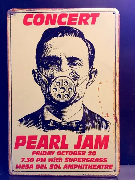 Pearl Jam Koncert Metal Sign Plakat Plak Væggen Home Decor Lynhurtig Kort