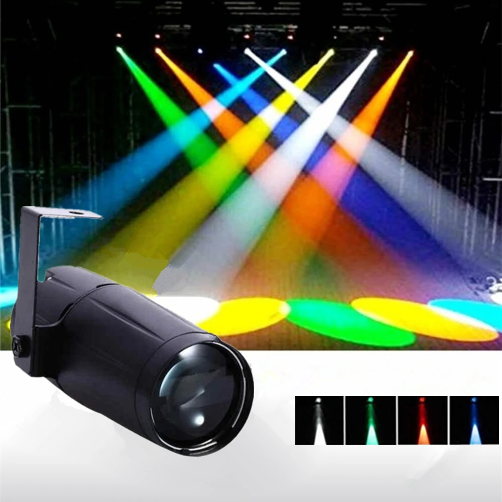 Mini 5W RGBW LED Spot Light Disco Spejl Bold Spotlight KTV Fest med DJ Vis Stråle Projektor scenelys butiksvindue Pinspot Lys