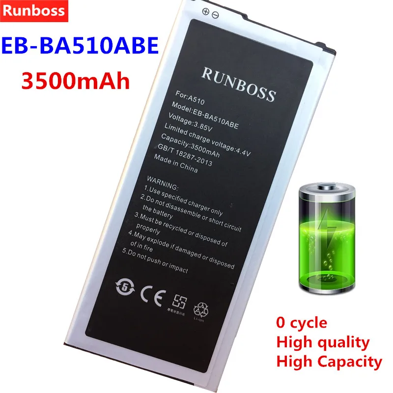 Runboss Originale Batteri EB-BA510ABE Til Samsung Galaxy A5 2016 Udgave A510F A5100 SM-A510F A5 A51-3500mAh Batteri