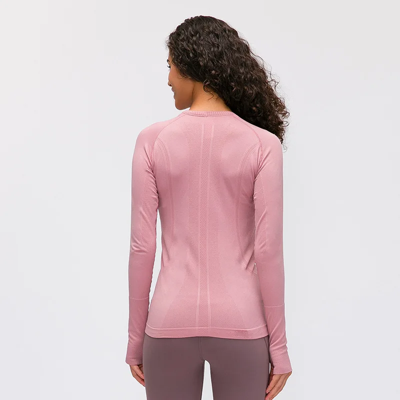 SALSPOR Kvinders Problemfri Lange Ærmer Sport Shirt Erhverv Yoga Tøj Hurtig Tørring Åndbar Fitness Top Tynde Fitnesscenter Toppe