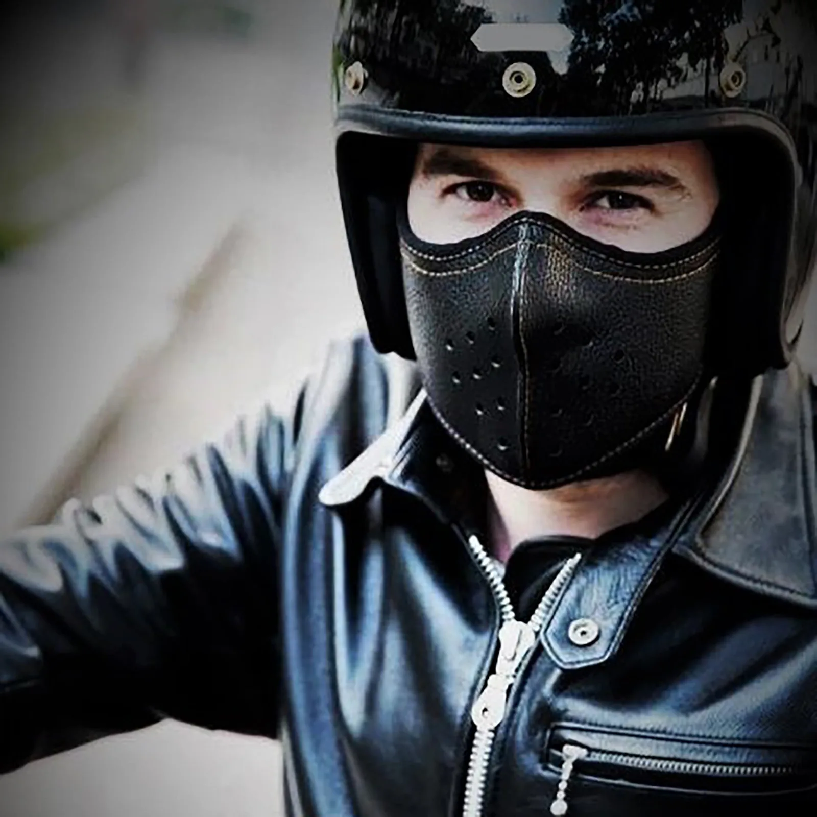 Punk Læder Camping Vandring Tørklæder Cykling Sport Bandana Udendørs Tørklæde Riding Motorcykel Biker Hat Eller Tørklæde Maske