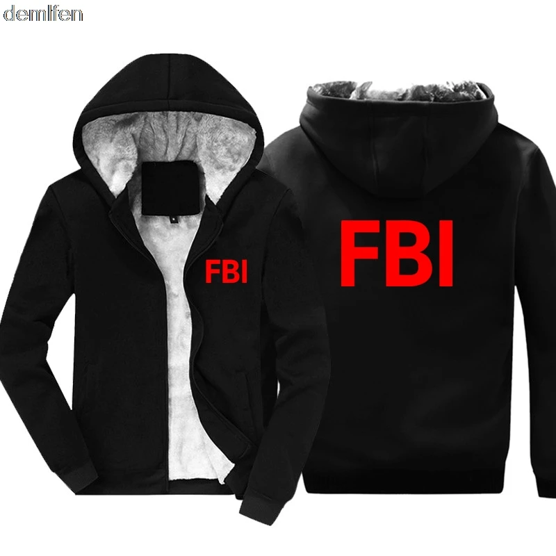 Nye FBI Academy Quantico i Virginia Hoodie Mænd Cotton Coat Holde Varm Vinter Jakke Hooded Sweatshirt