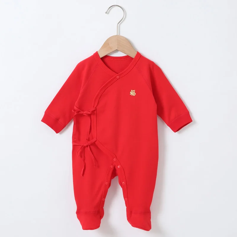 Baby sparkedragt kinesiske røde nyfødte tøj lange ærmer børn tøj, baby overalls baby, drenge og piger, tøj baby footies romper