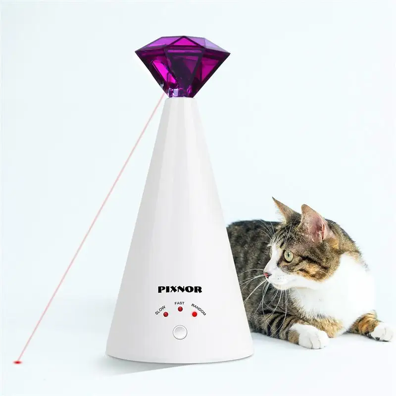Diamant Cat Toy Elektriske Pet Toy Diamant Formet Interaktive Kat Justerbar 3 Hastigheder Pet Pointer Plast Cat Toy Pet Supplies