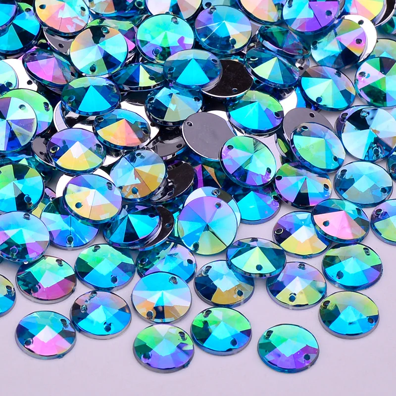 JUNAO 10mm Syning Klare Krystaller Rundt Rivoli Rhinestone Applikationer Fladskærms Tilbage Akryl Strass Diamant Sy På Sten Til Kjole Taske