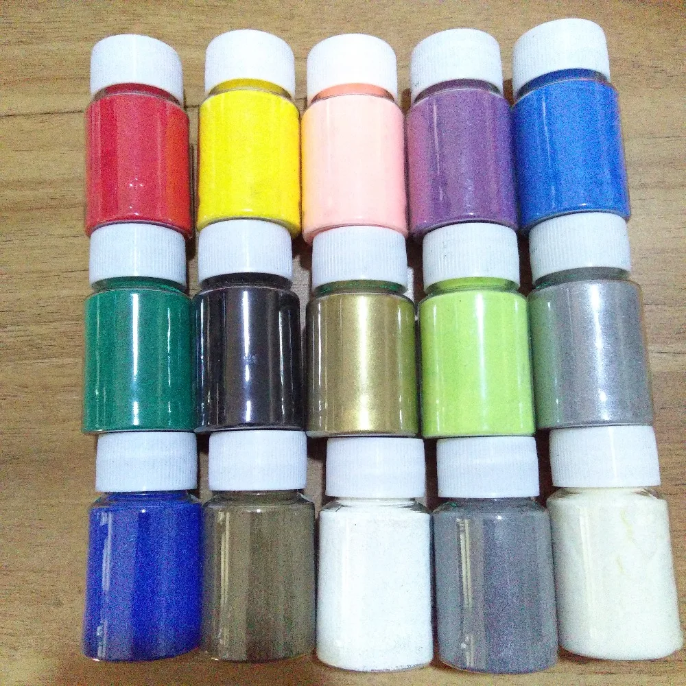 10ml/flaske 15 farver prægede pulver DIY håndlavede special, Maling, Gummi stempel scrapbooking værktøjer