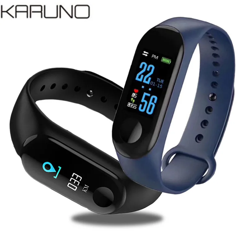 KARUNO Smart Ur Mænd til iOS Android Blodtryk pulsmåler Armbånd Fitness Tracker Smart Band Sport Ur