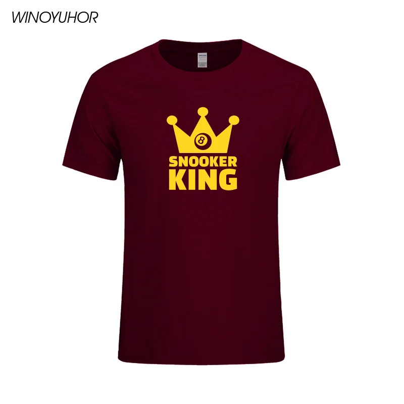 Snooker King Sjove Trykte T-Shirt Mænd Sommeren Afslappet kortærmet T-shirt i Bomuld O-neck Tee Toppe Camisetas Masculina