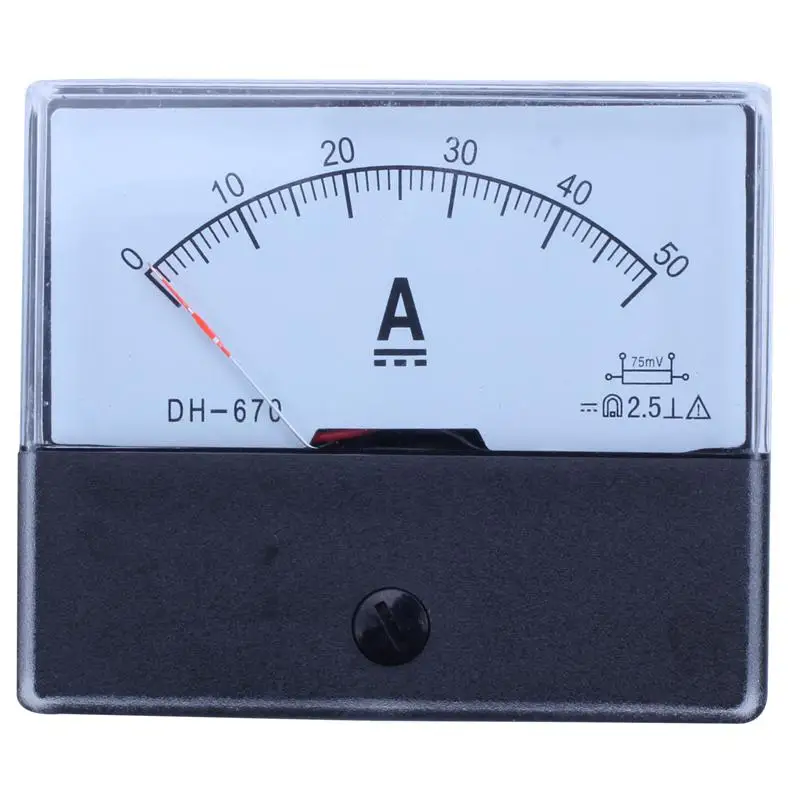 DH-670 Nøjagtighed DC 50A Analog Panel Meter Amperemeter Amperemeter