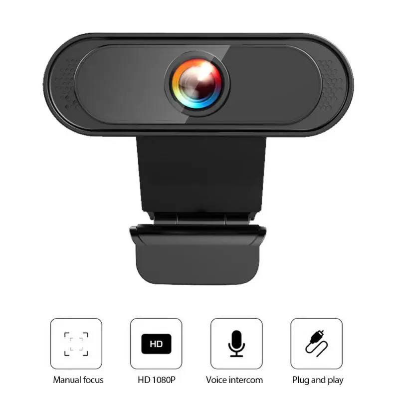 USB 2.0 Digital Webcam Full HD 1080P Webcam Med Mikrofon Til Pc Laptop, Desktop Win7 / Win8 Auto Fokus Webcam Dropshipping