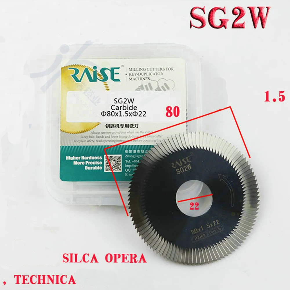 Hæve Hårdmetal 80x22x1.5mm Side Fræseren SG2W Hårdmetal planfræser til SILCA-Tasten skæremaskiner